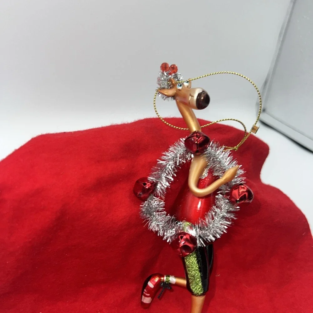 Christmas Elk Dancing Christmas Tree Ornament With Glitter Pants 6